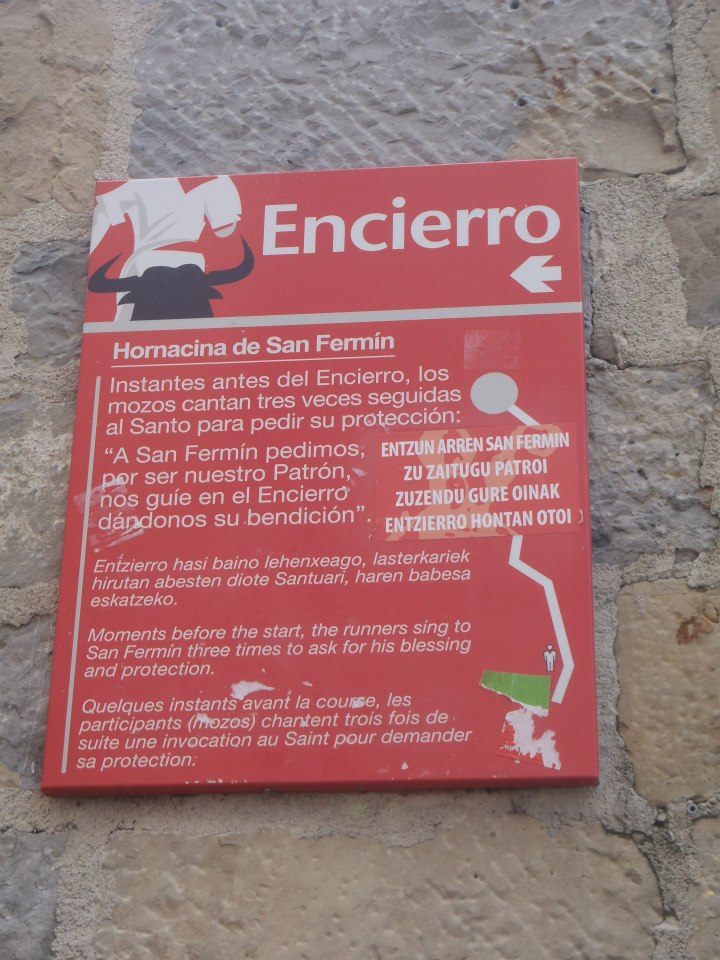 Encierro -The start of the world famous running of the bulls in Pamplona.